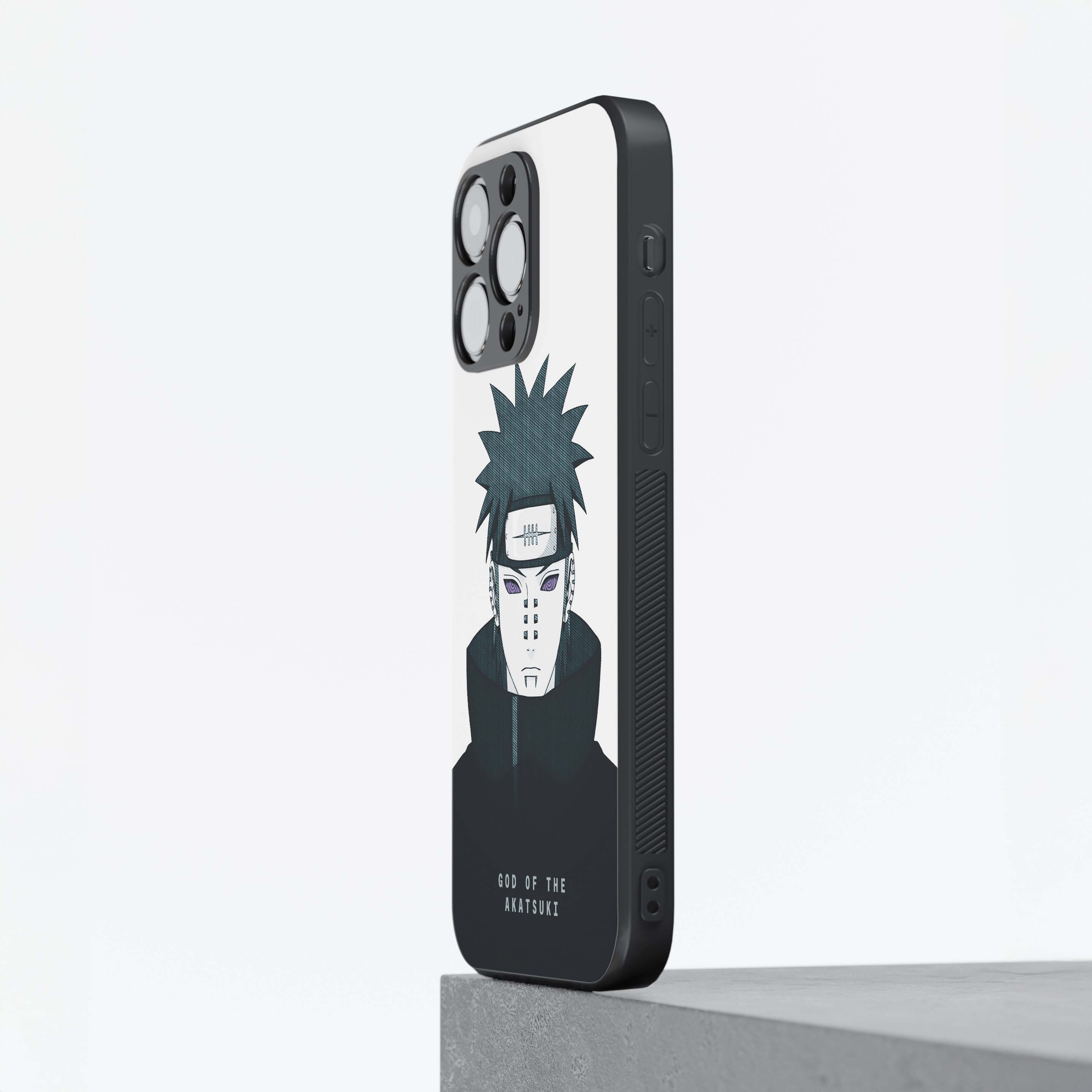 Pain God of Akatsuki Black and White Metal/Glass Hybrid Case