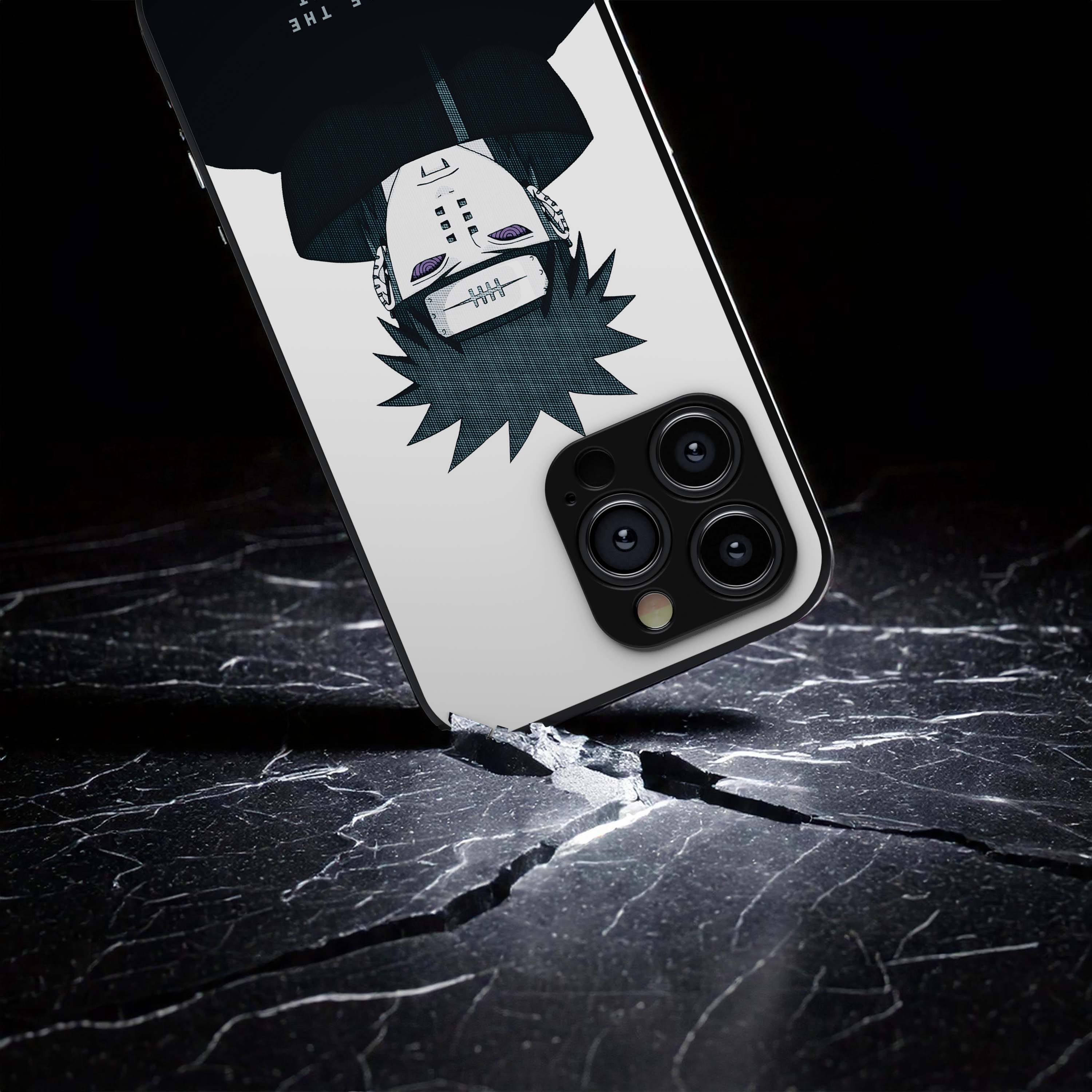 Pain God of Akatsuki Black and White Metal/Glass Hybrid Case