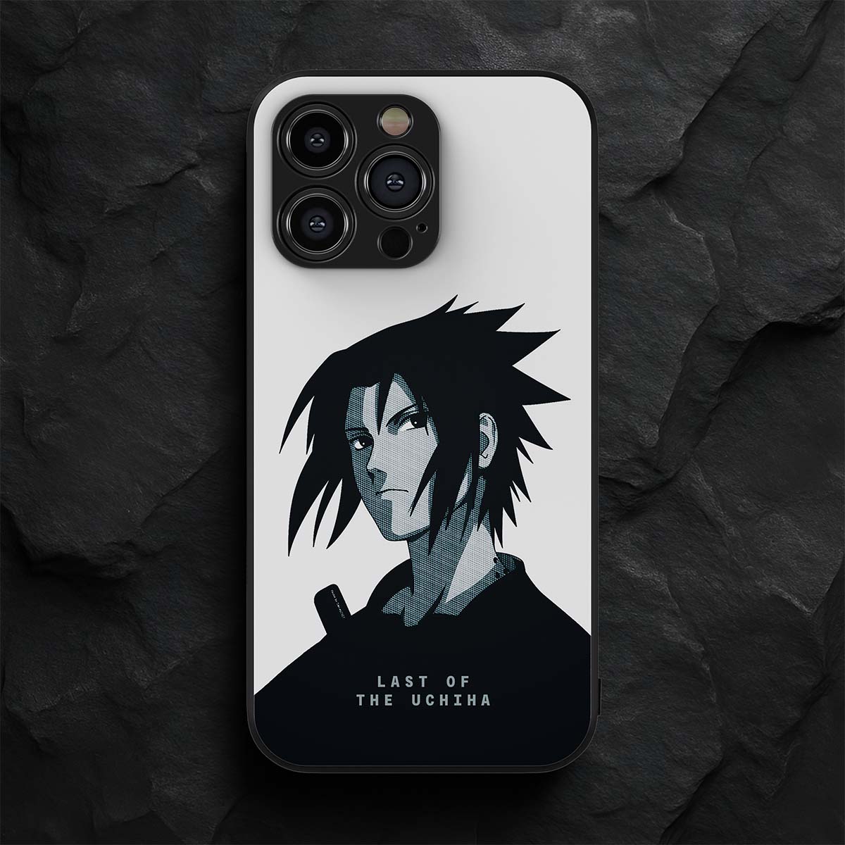 Sasuke Last of the Uchiha Black and White Metal/Glass Hybrid Case