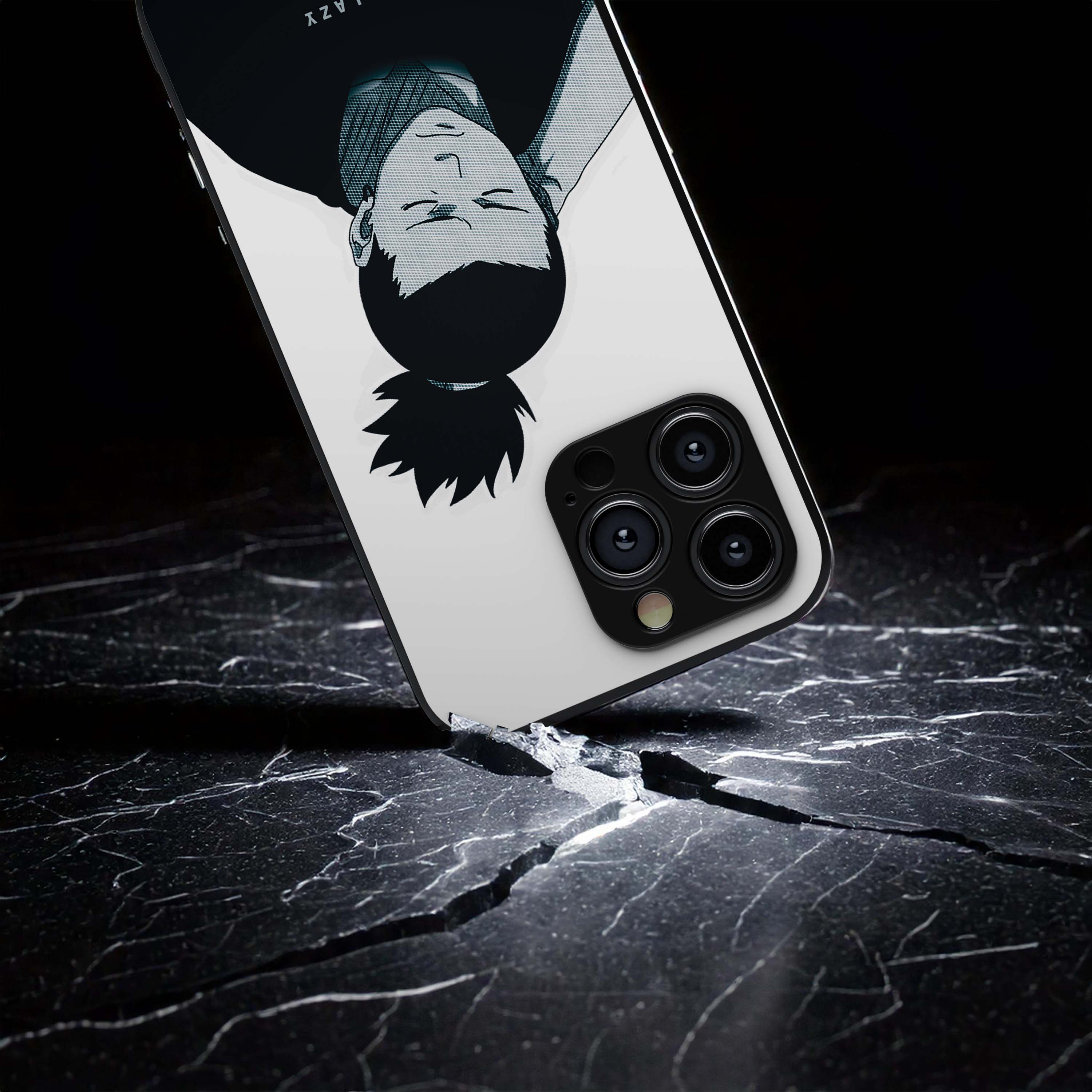 Shikamaru The Lazy Genius Black and White Metal/Glass Hybrid Case