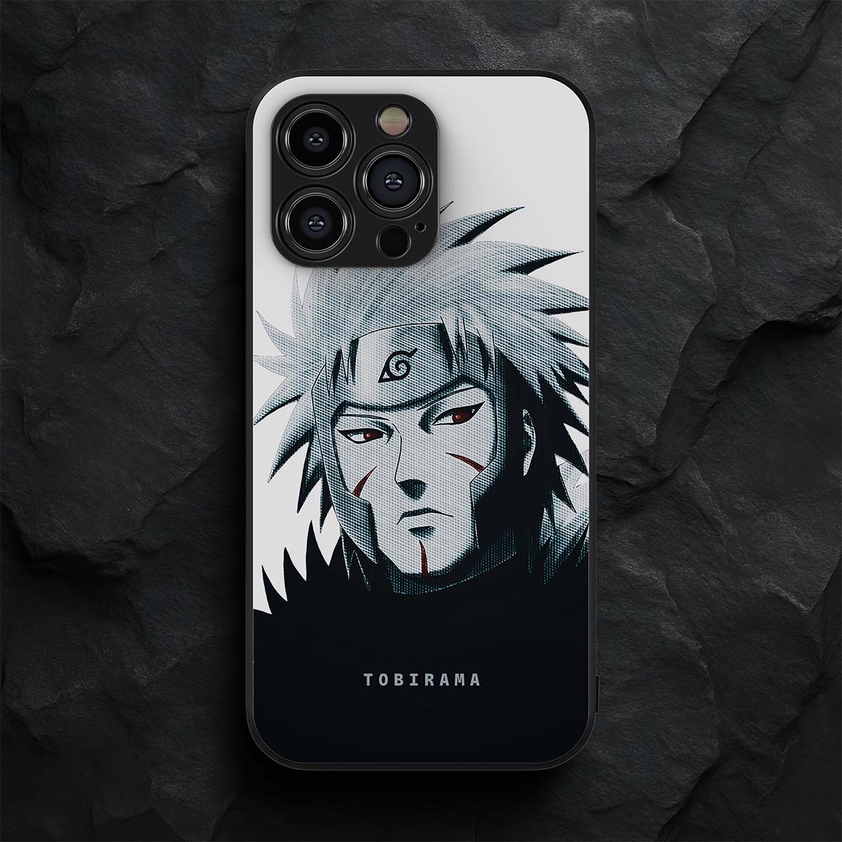 Tobirama Senju Black and White Metal/Glass Hybrid Case