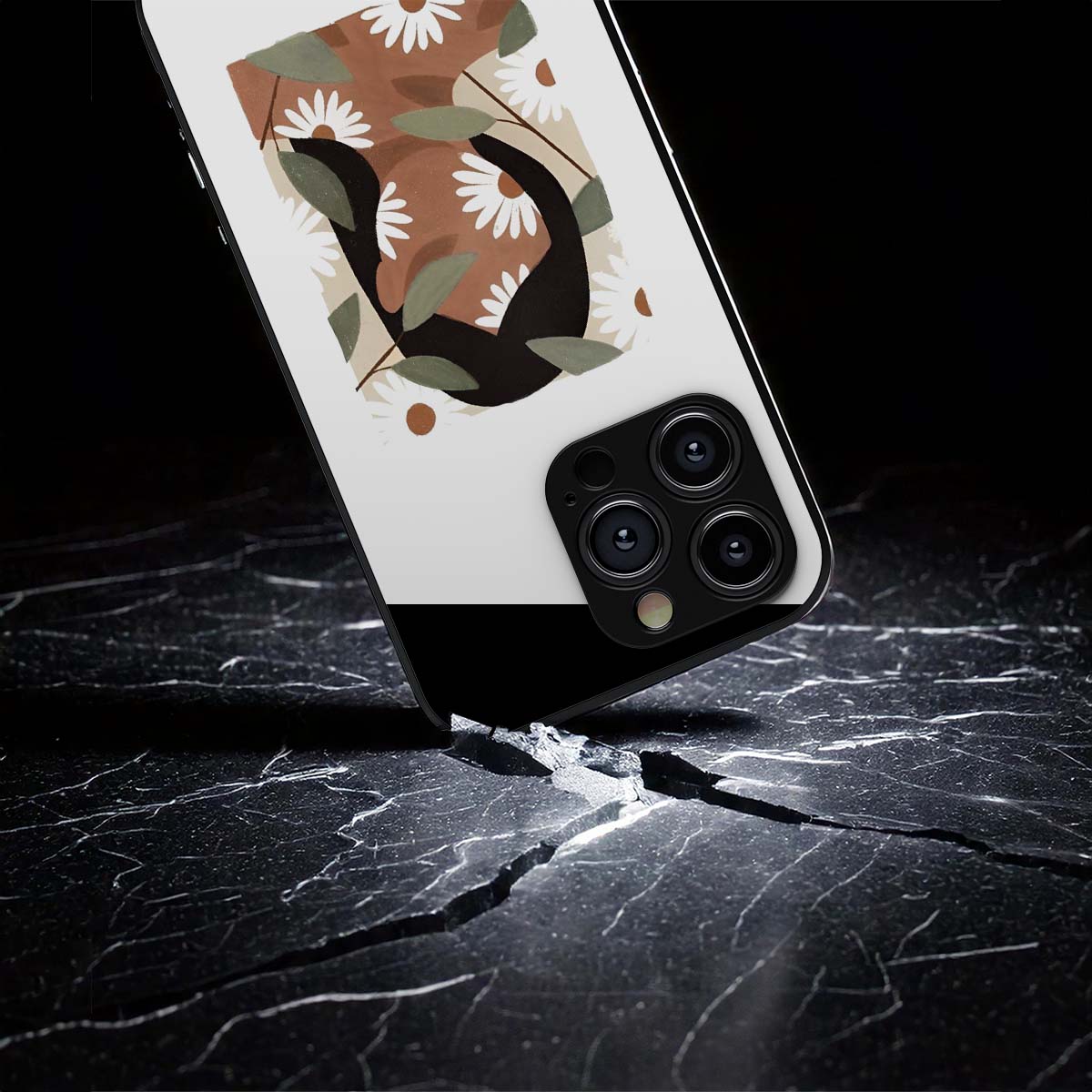 Floral Elegance Essence Metal/Glass Hybrid Case