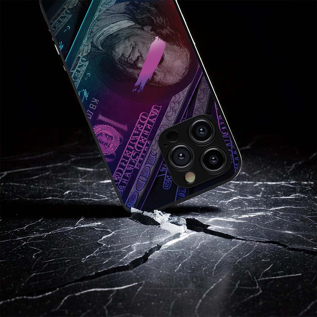 Purple Cash Cascade Metal/Glass Hybrid Case