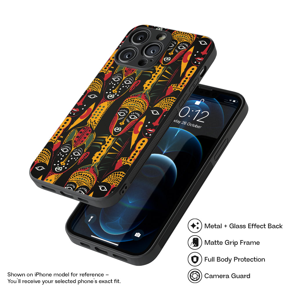 African Pattern 4 Hybrid Metal Case
