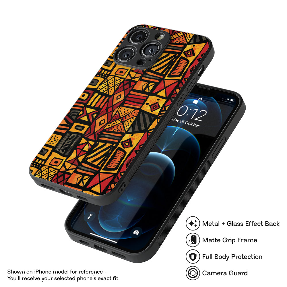 African Pattern 6 Hybrid Metal Case