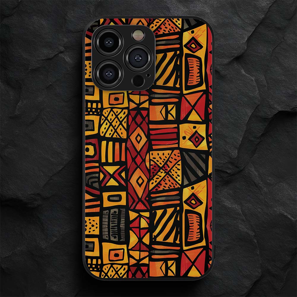 African Pattern 6 Hybrid Metal Case