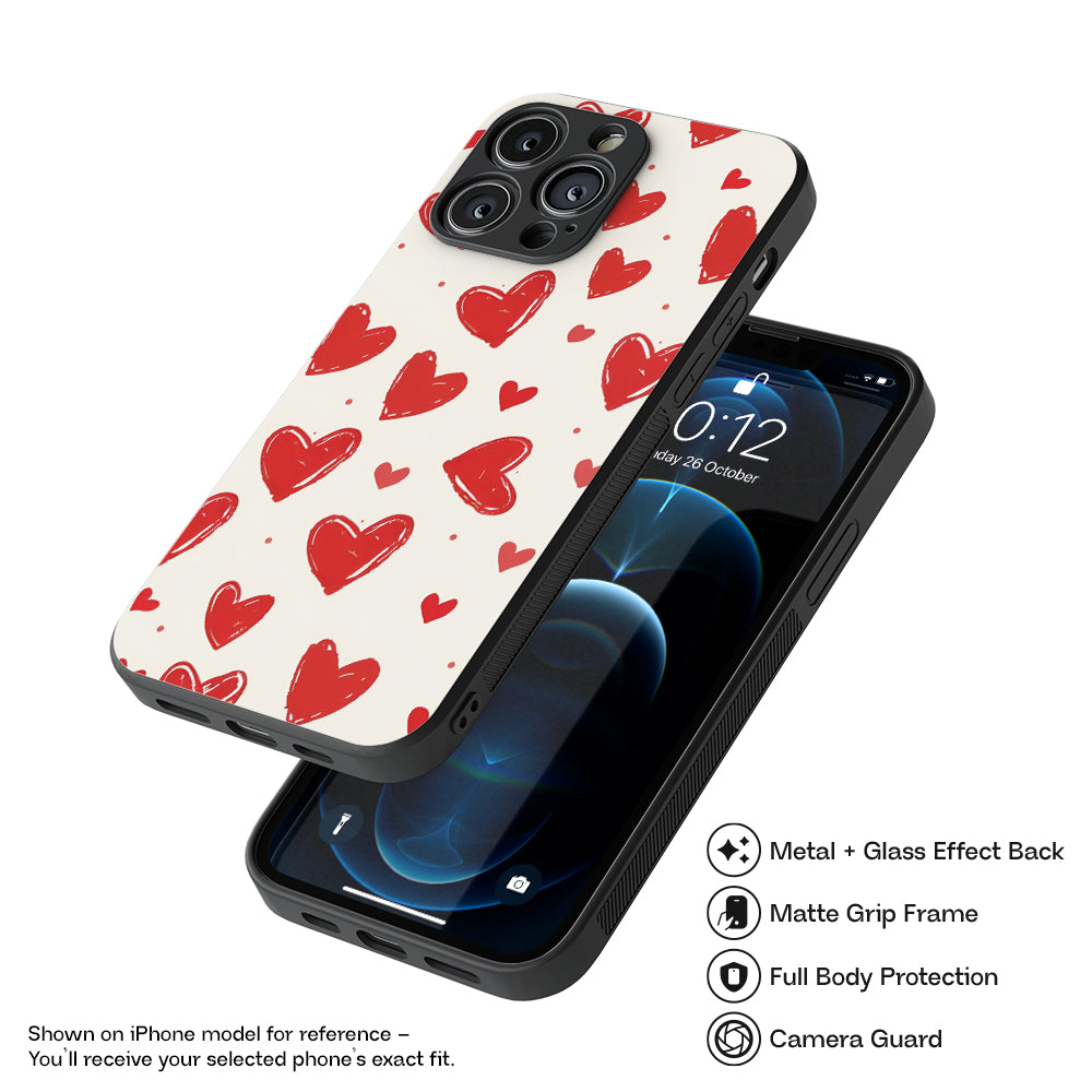 Hearts 1 Hybrid Metal Case