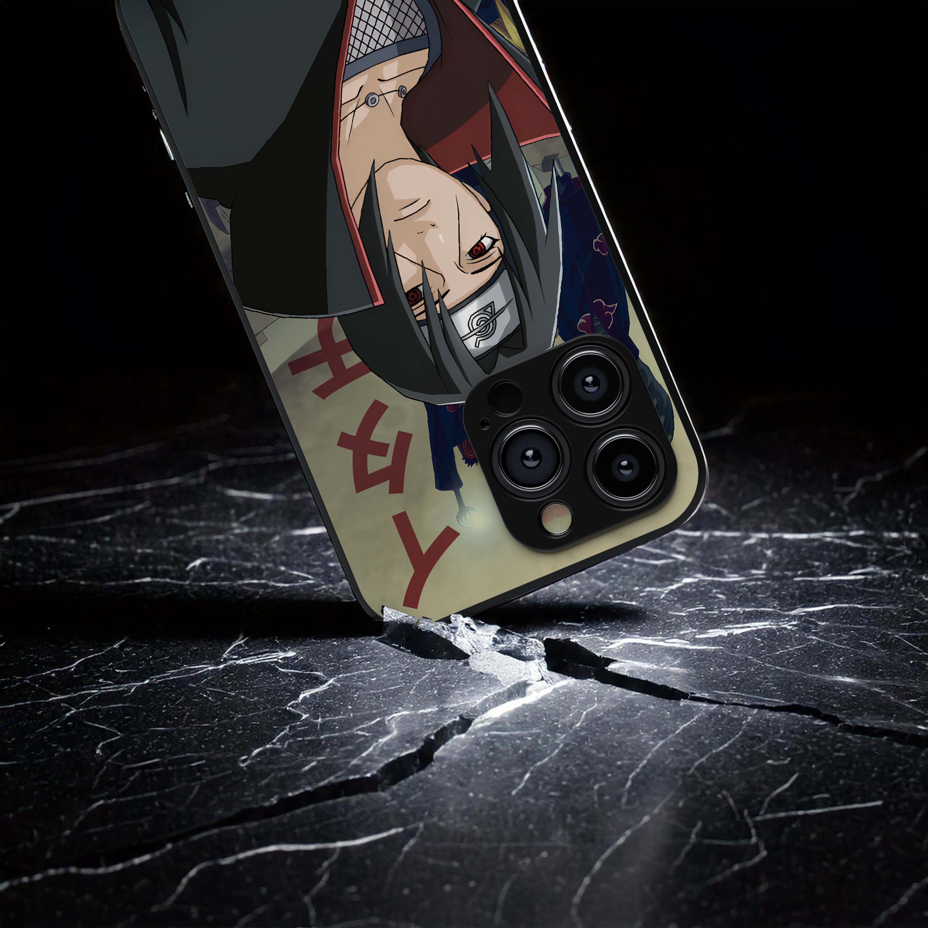 Itachi Uchiha Akatsuki Metal/Glass Hybrid Case