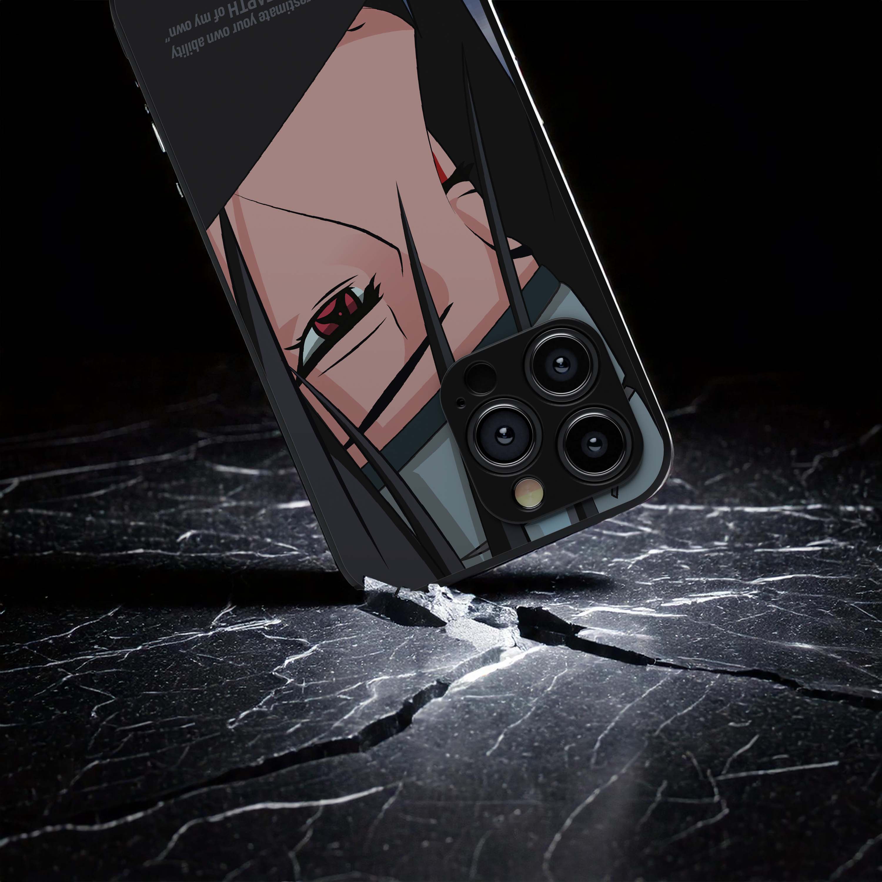 Itachi Uchiha Rain Metal/Glass Hybrid Case