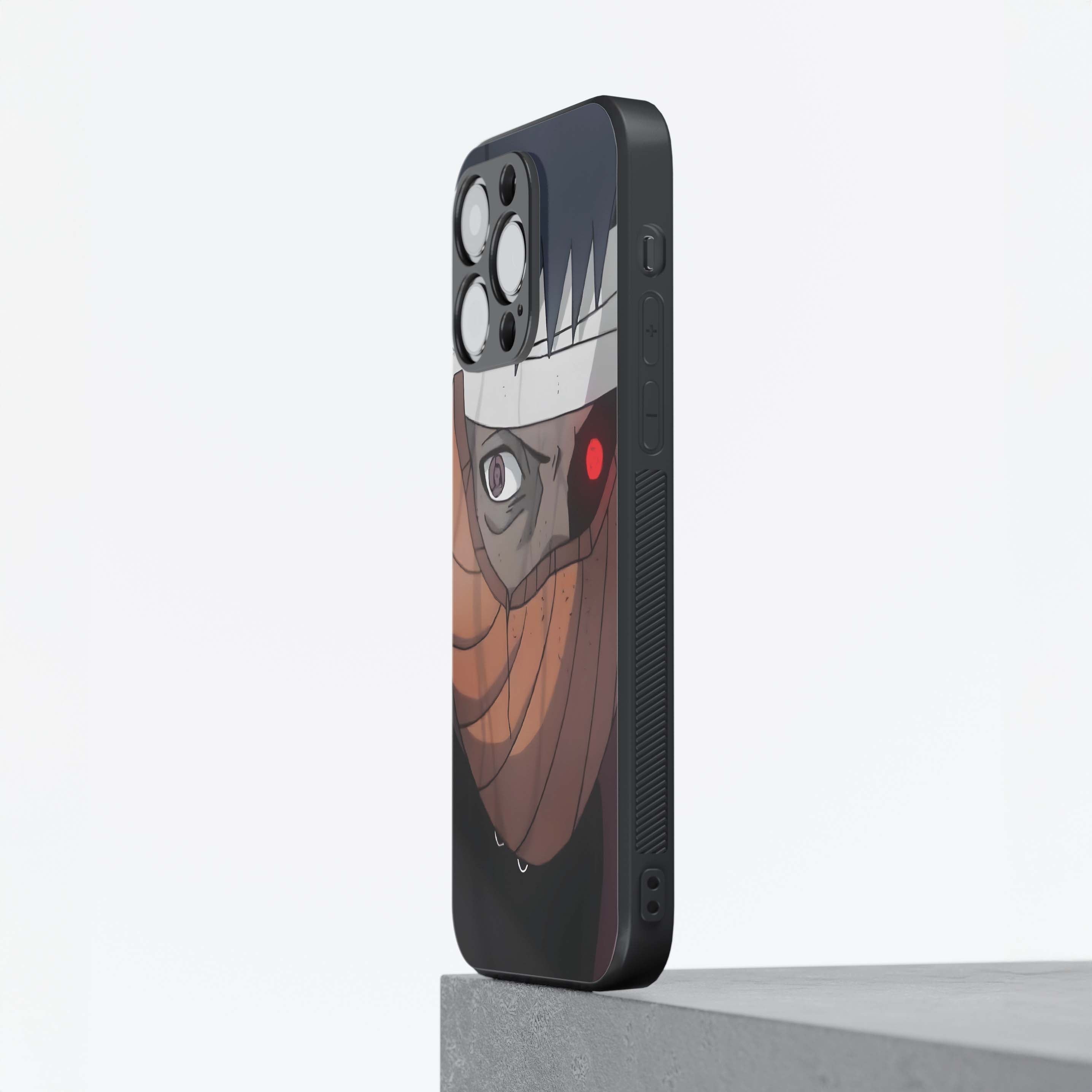 Obito Broken Mask Sharingan Metal/Glass Hybrid Case